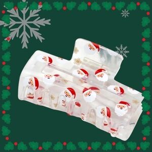🆕️ Festive SANTA Acrylic Hair Claw Clip